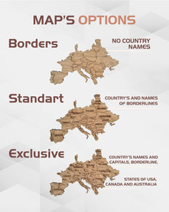Wooden World Map Wall Art, Large