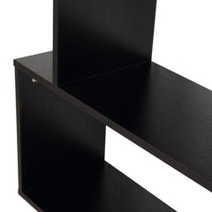 Wooden S-Shape Bookcase, 6 Shelves