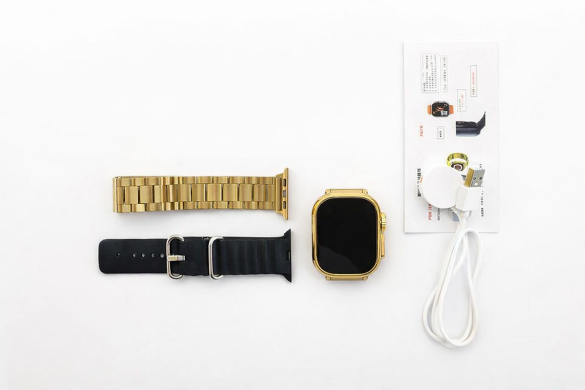 Gold Smart Watch with Dual Strap Set