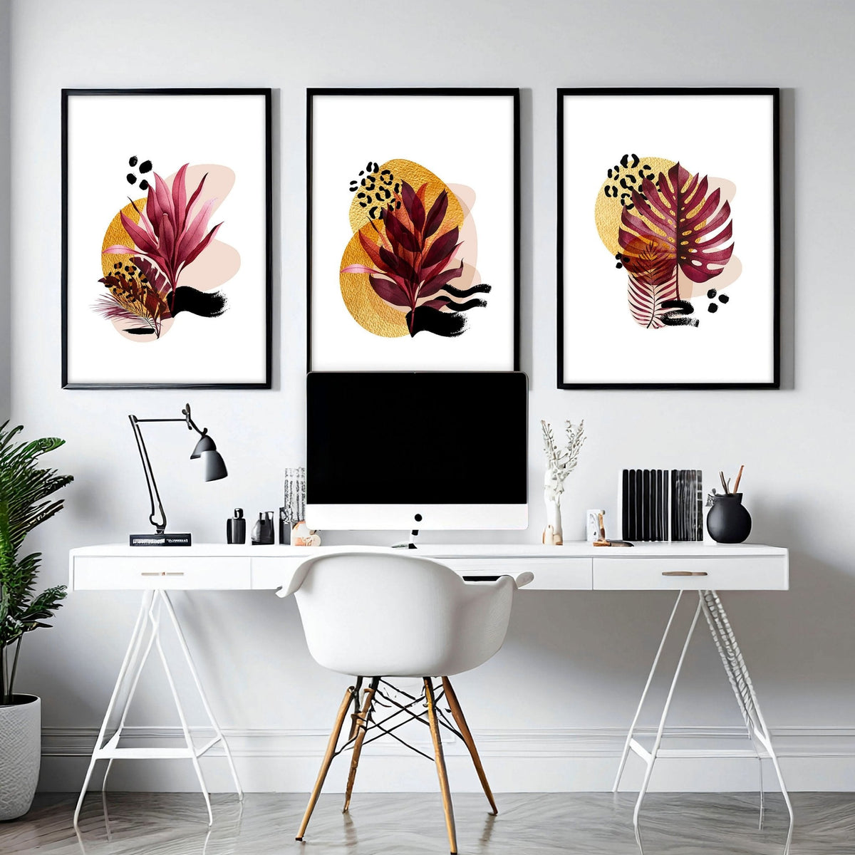 Framed Wall Art, Set of 3
