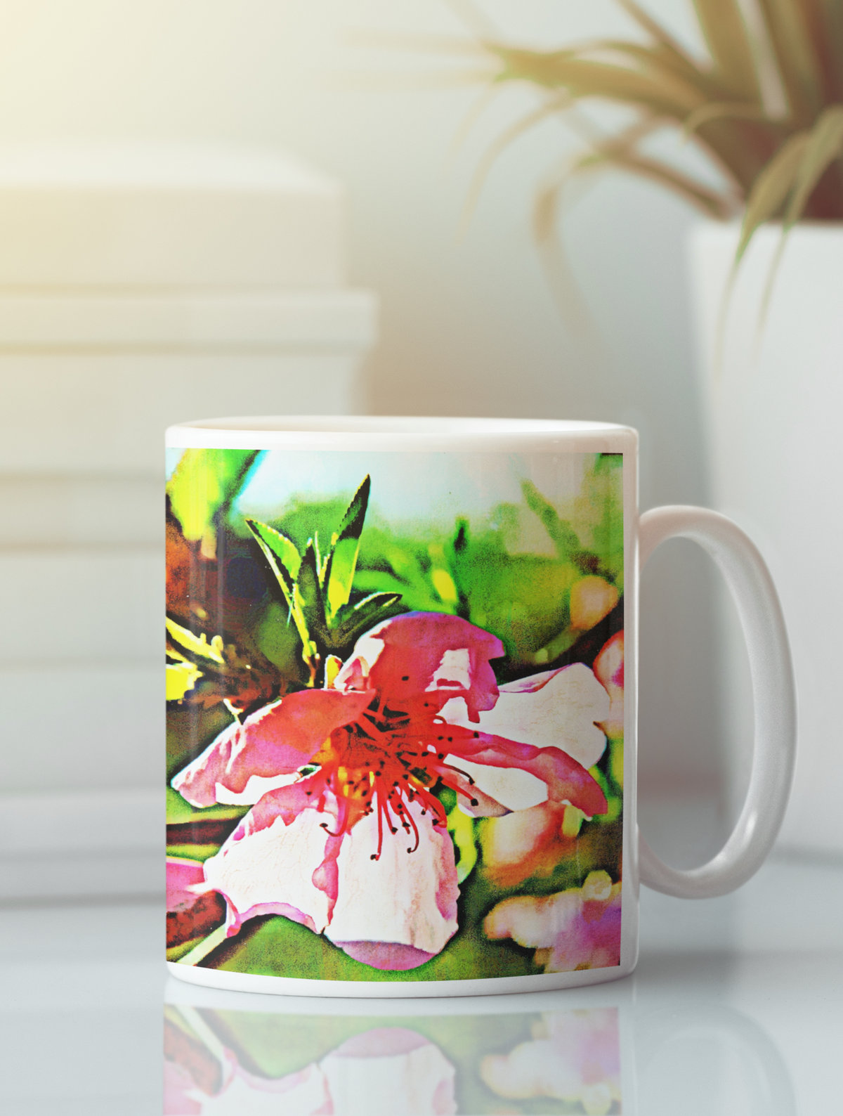 Lakeside Flowers Art Mug