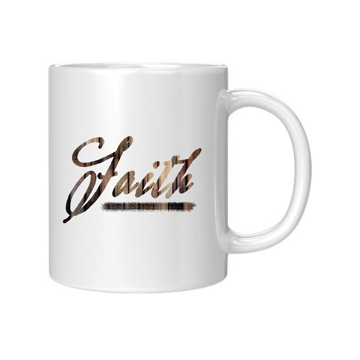 Faith Wood Grain Mug, 11 oz