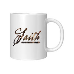 Faith Wood Grain Mug, 11 oz