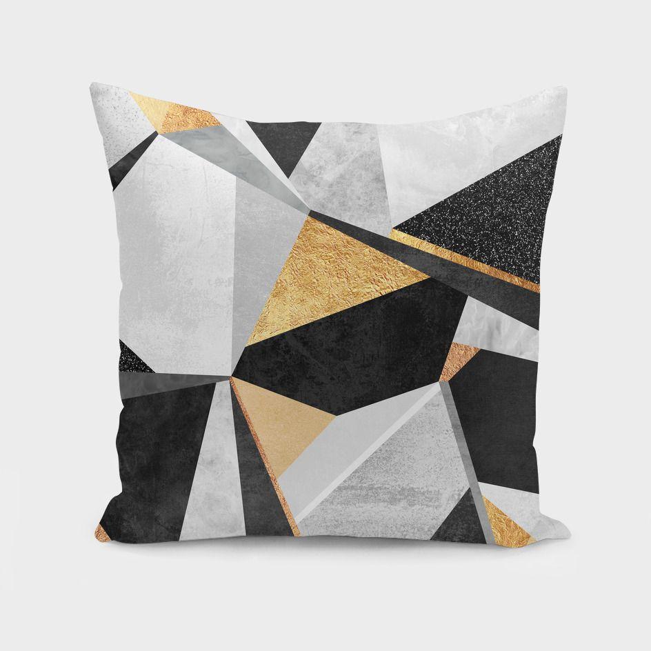Geometric Gold Cushion