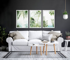 Tropical Greenery Wall Art, Set of 3