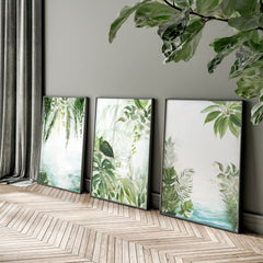 Tropical Greenery Wall Art, Set of 3