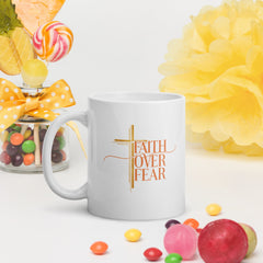 Faith Over Fear Cross Mug