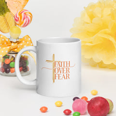 Faith Over Fear Cross Mug